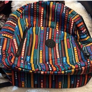 Kipling Multicolor Striped Backpack